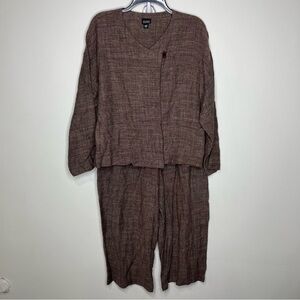 Eileen fisher linen blend 2 piece set women’s size small & medium oversized‎